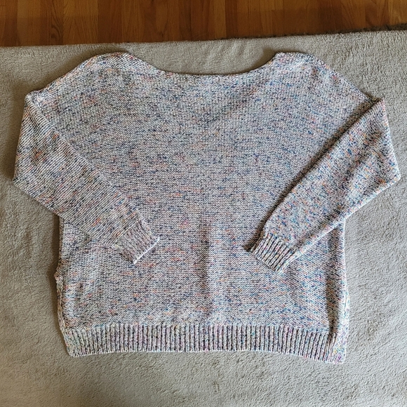 Cupcakes & Cashmere Gardner Multicolored Speckled V-neck sweater size large - Picture 10 of 16